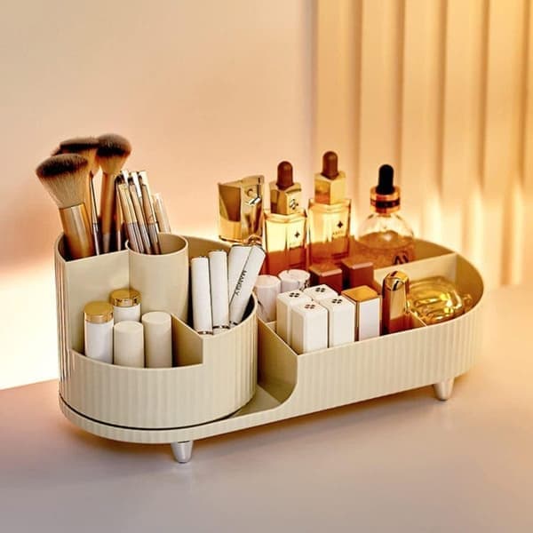 Makeup Stand Makeup Storage Makeup Organizer - Rotating Cosmetic Storage Box with 360° Rotation and Large Capacity