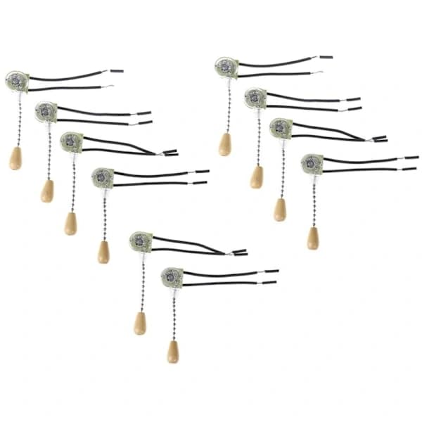 10 stk. Væglampe Trækafbryder Loftventilator Lampe Loftventilator Væglampe Erstatning Lynlås Ledningsafbryder Guld, A