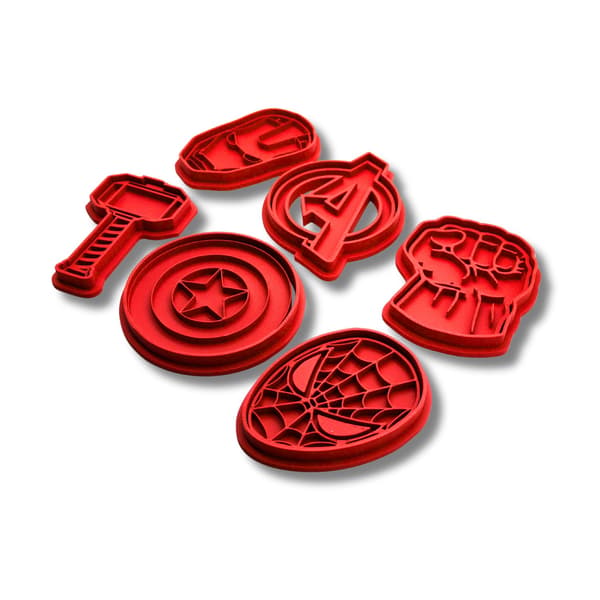 6-pak Avengers cookie cutters Rød M Röd m