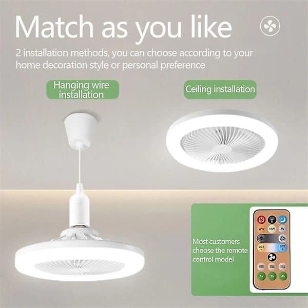 30W Ceiling Lamp with Fan - Remote Control LED Air Purification Lamp
