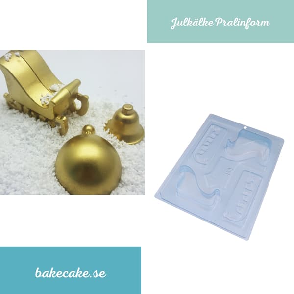 Pralinform Julkälke Sjokoladeform - BWB 138 - Spesiell 3-delt form Transparent transparent