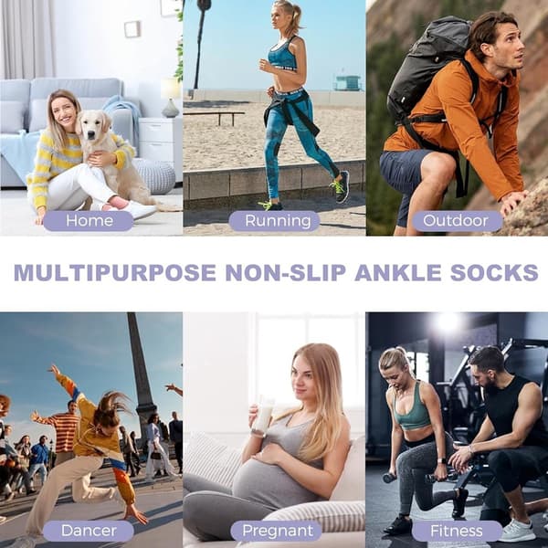 6 par - Strømper - Yogastrømper - Pilatesstrømper til kvinder - skridsikre yogastrømper - med greb
