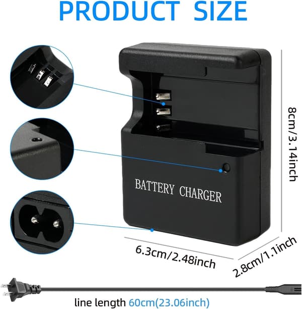 Lader for Nikon EN-EL9A D40 D40X D60 D3000 D5000 MH-23 Batteri