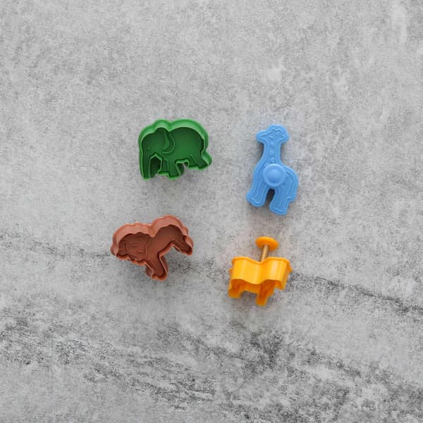 Vilda Djur Utstickare 4st | Plunger Giraff Lejon Elefant Zebra Gul yellow