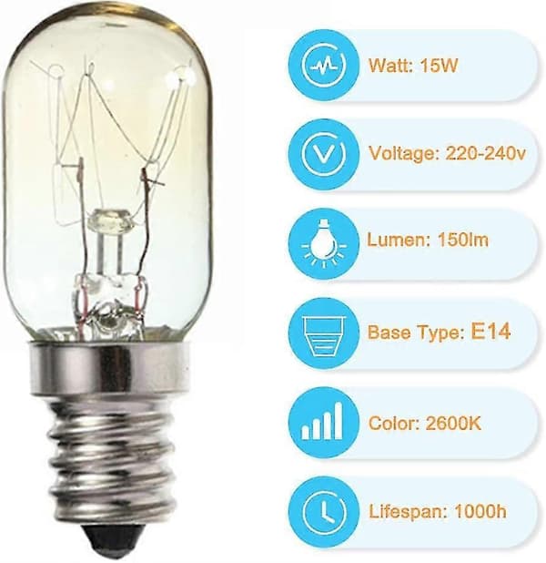 15W E14 Screw Salt Lamps 230V, Scentsy Warmer Bulb Small Edison Screw SES Warm White 2700K, E14 Sewing Machine Bulb, Py