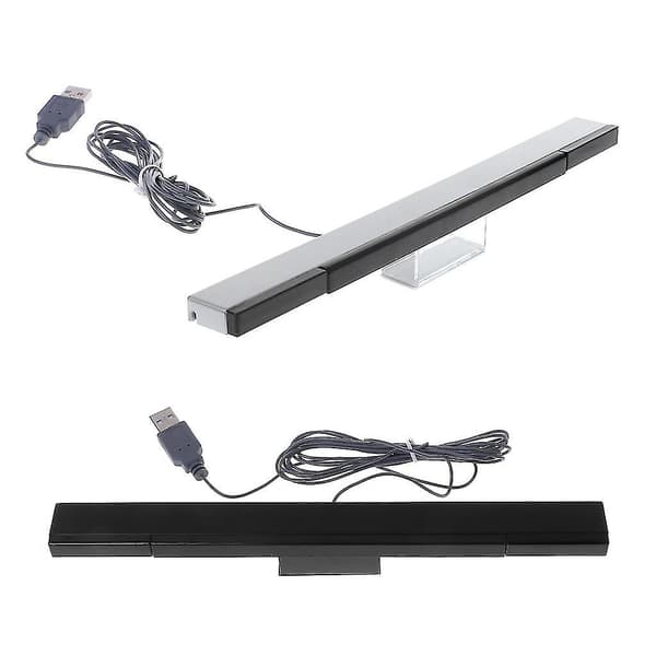 Sensor Bar Wireless Receiver IR Signal Ray USB Plug Replacement for Wii Remote - Black