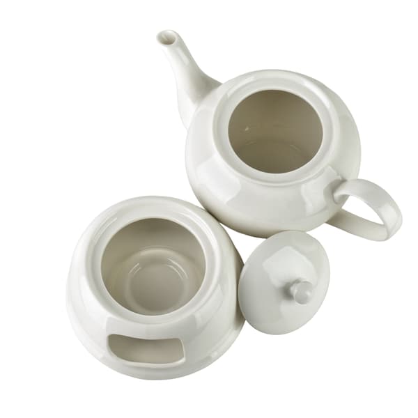 Kande med varmer Porcelæn BASIC 1,1L 24x13 cm Hvid 1 stk