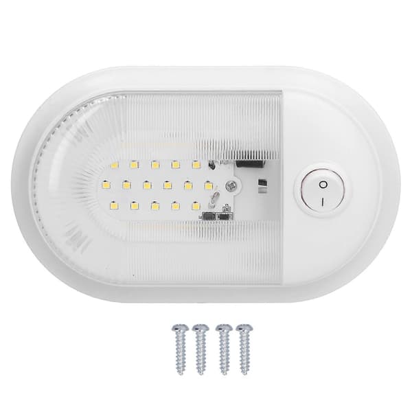 LED RV Ceiling Dome Light 360lm Dome Replacement Lighting with On Off Switch for RVs Trailers Campers 10-24V