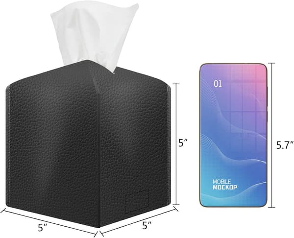 Servetthållare i konstläder, 2-pack