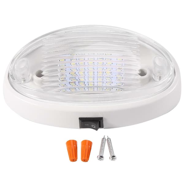 12V LED-lampe med afbryder til campingvogn, båd, markise, skur, tunnel, bagagerum - Hvid[JUN]