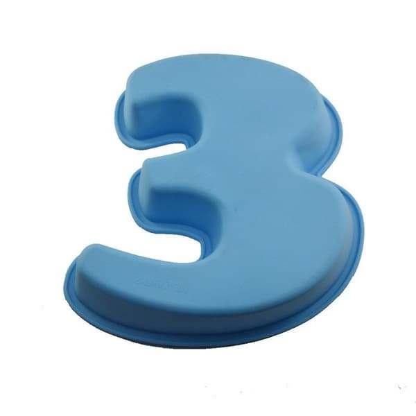 Tal 3 Tal kage Lille talform Silikoneform Nummer Nummertærte Bageform multifärg multicolor