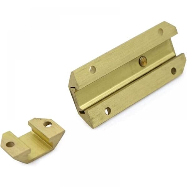 Dørlås - 9,3 x 3,2 cm - Messing - Guld Dørlås - Messing