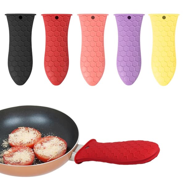 Pot Handle Cover, Heat Resistant, Non-Slip Silicone, Small, Black, for Cookware