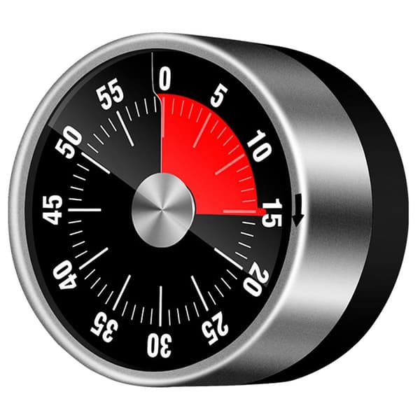 Visuel køkkentimer med magnet i rustfrit stål