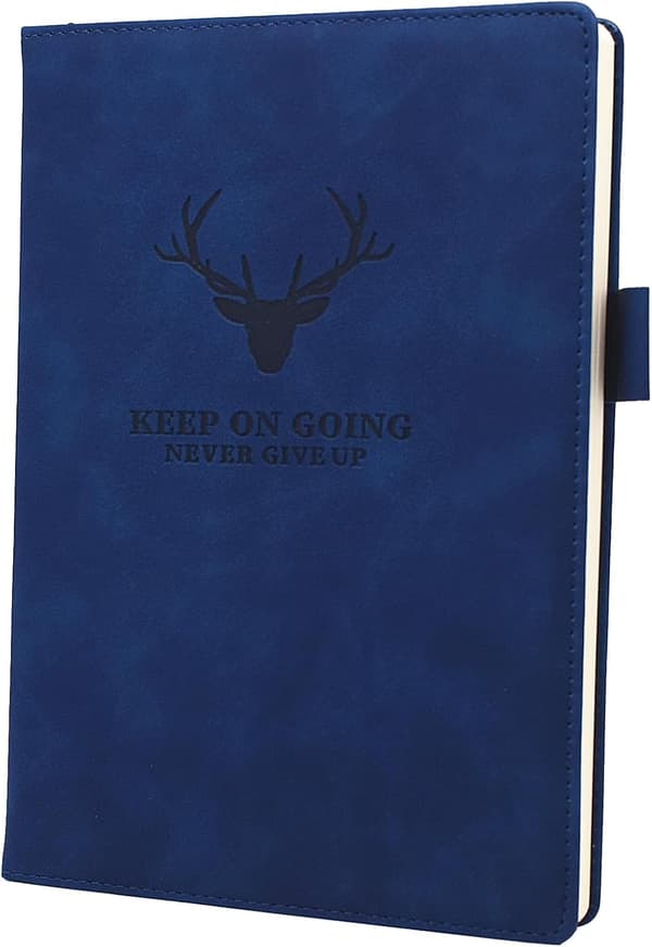 Notesbog A5, Journal A5 Notesblok Notesbog, 360 sider Hardcover Journal Notesbøger med penløkke til kontorskole Hom blå blue
