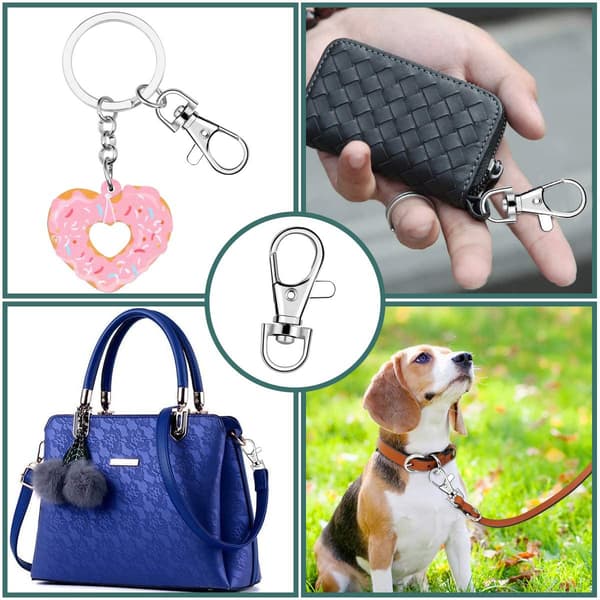 100 stk. (50 sølv hundehager + 50 nøgleringe) legeringssving