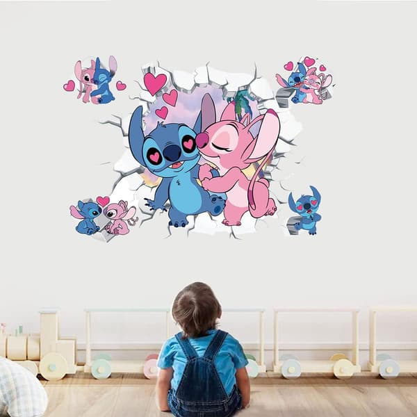Avtakbare Stitch Veggdekaler for Barnerom, Stue og Kjøkken[JUN]