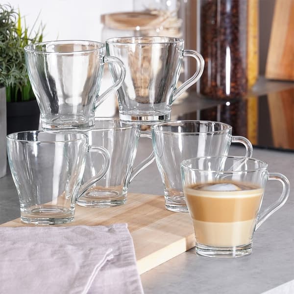 Sæt med 6 glas med håndtag - Perfekt til kaffe/te