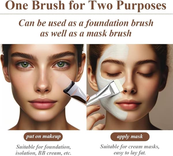 A set of two flat foundation brushes, suitable for cream, powder or liquid foundations