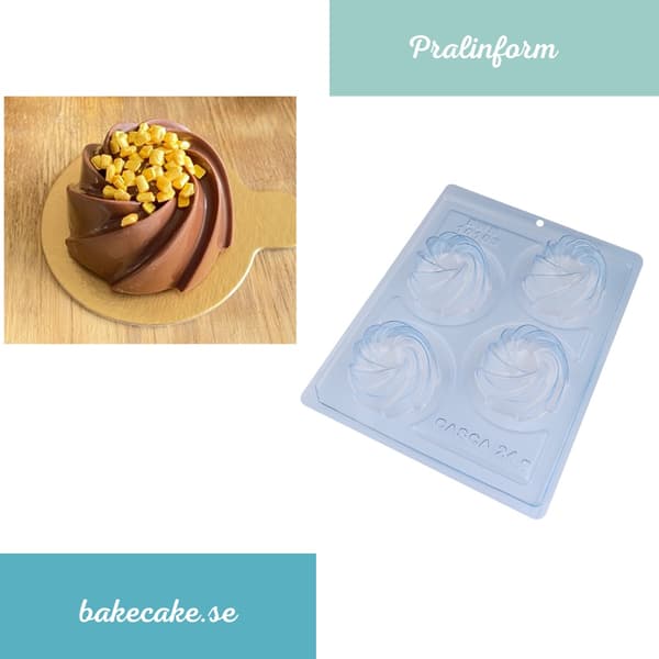 Pralinform Sjokoladeform - BWB 10103 - Spesiell 3-delt form Transparent transparent