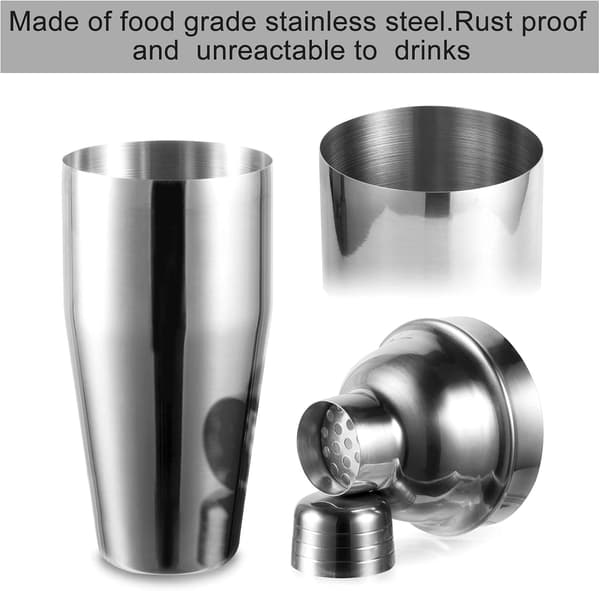 Professional Cocktail Shaker Set with Built-in Strainer and Measuring Jigger - Stainless Steel Tools for Mixing Martinis and Cocktails-FX-