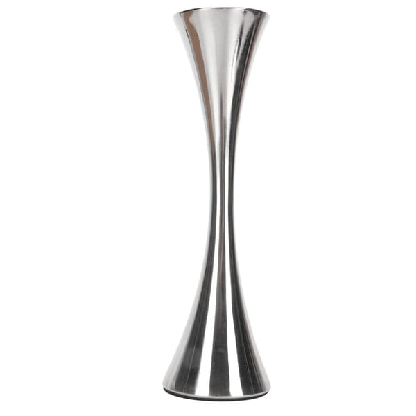 Vase i rustfritt stål, moderne rund munn metallblomstervase for stuebord