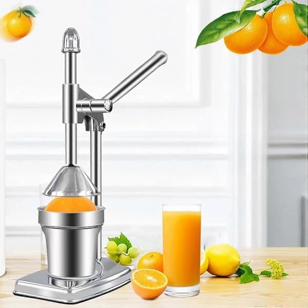 Manuel citruspresser i rustfrit stål, 45 cm høj appelsinpresser til frisk juiceudvinding