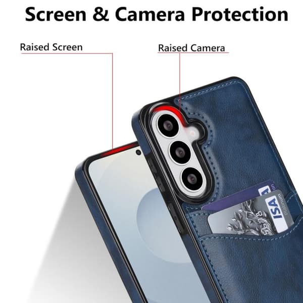 Samsung Galaxy S26 5G -kotelo litsi-nahkaisella korttipaikalla
