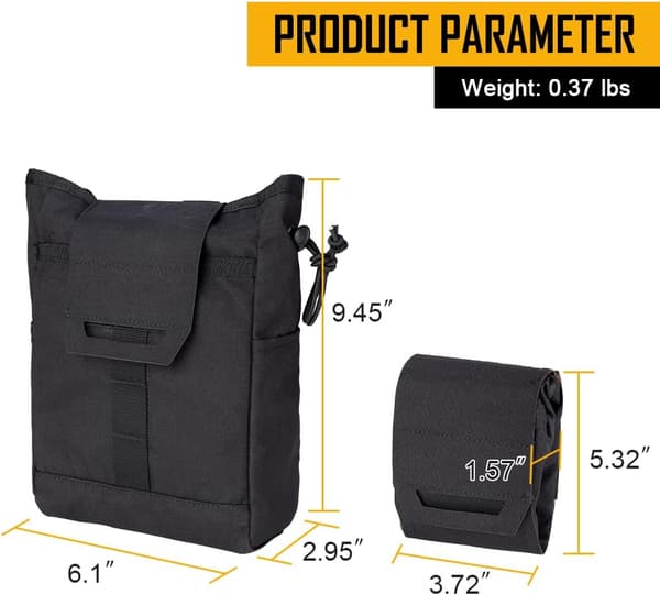 Tactical Dump Pouch with Drawstring for Tactical Belt, Vest, Backpack, Foldable Multifunctional Pouch