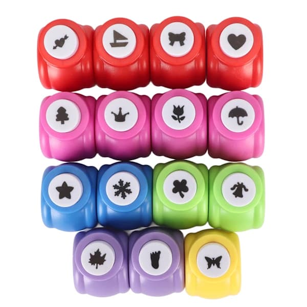 15 Pcs Shape Paper Punch Set for Kids DIY Stimulate Imagination Craft Hole Punch for Scrapbooking Journaling Greeting[CO]