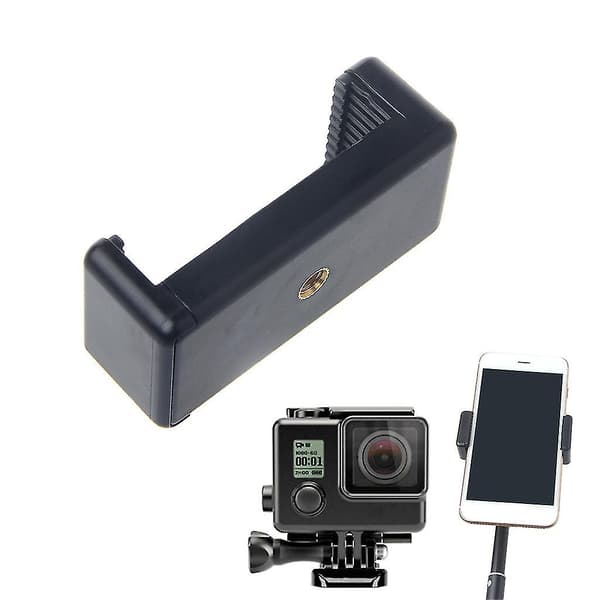 Slitesterk telefonklemmeholder kompatibel med selfiestang stativ monopodstativ