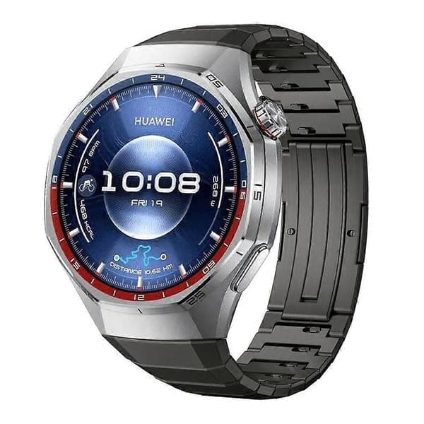 Kompatibelt med Huawei Watch GT 6 Pro 46mm Quick-release urrem Bambuleddesign Titaniumlegering Urrem Sort