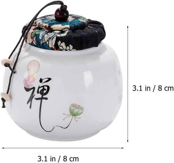 Ceramic Tea Jar with Pattern, Airtight Tea Container, Versatile Tea Storage, Decorative Kitchen Storage for Tea and Spices
