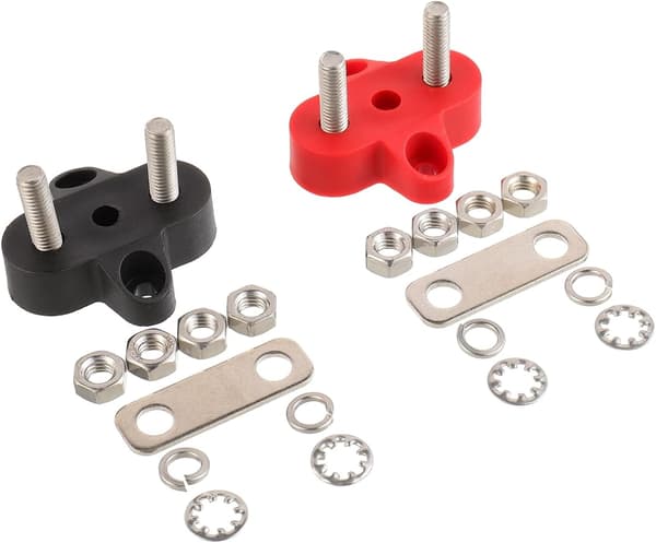M6 1/4\" 2 st Terminalblock Batteri Terminalblock 12-48V DC Buss