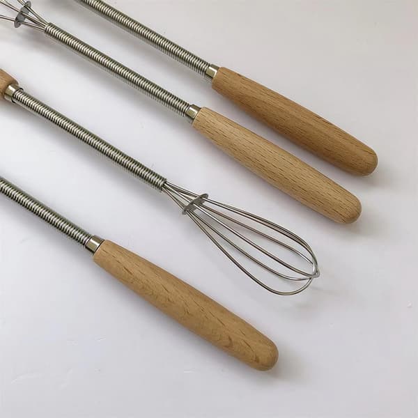 Eggvisp Liten Visp med Trehåndtak 20cm for Visping, Blanding av Ingredienser, Blande Sauser Pakke med 5