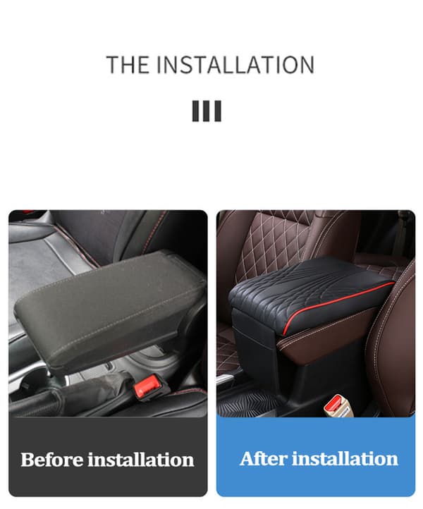 Bilarmrestkudde Center Console Box Cover Mat För Interiör Tillbehör PU Läder