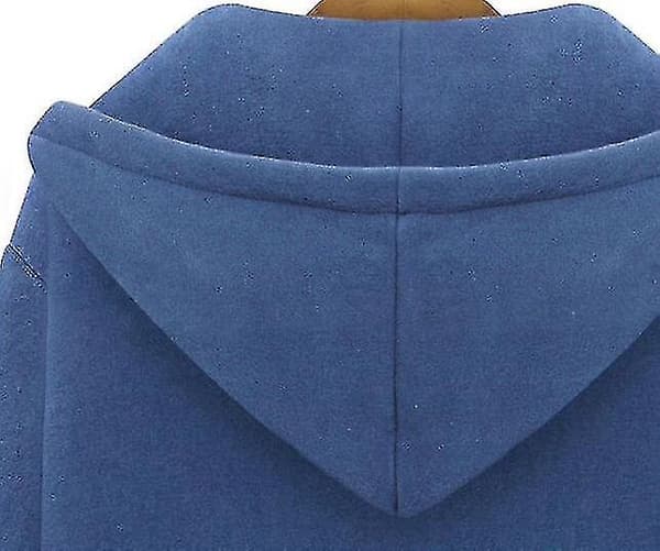 Koselig fleecehettegenser med glidelås: Uformell sweatshirtjakke for damer, M blå