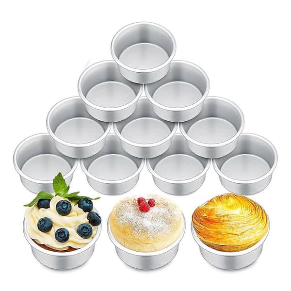 18 Deler 10 cm Liten Kakeform Mini Runde Kakeformer for Baking Kakeformer Ostekake, Pizza, Quiche