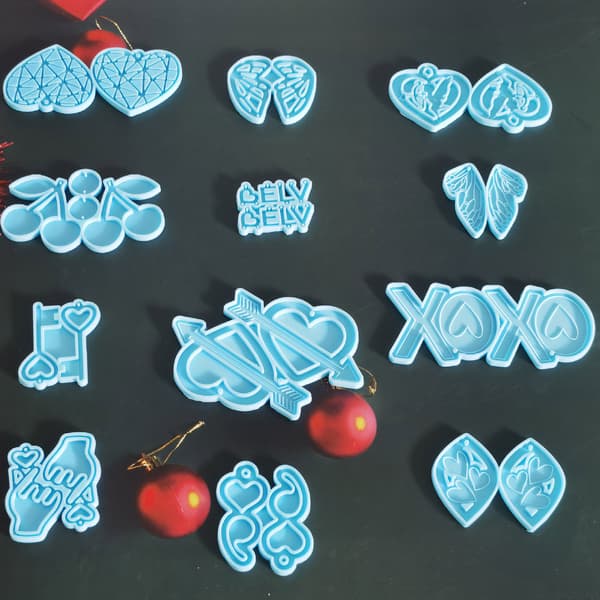 Valentinsdag øreringe epoxyharpiksform øreringe vedhæng silikoneform DIY 0.02 5