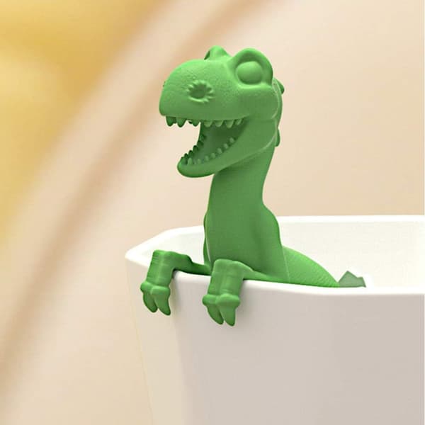 Grön - 1 x sød dyre silikone teinfuser, spiselig silikone teinfuser, dinosaur te si, sjov te si, omrøring teinfuser