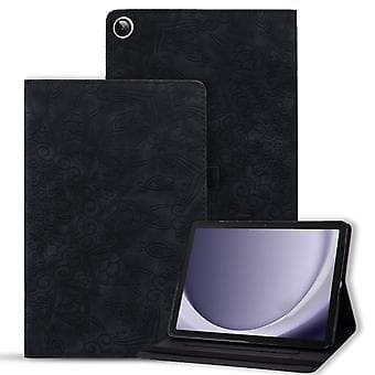 Preget skinnveske til Samsung Galaxy Tab A9+ (svart)