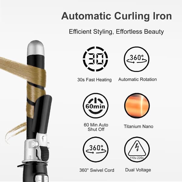 Krølltang Automatisk rotasjon 28mm (100-230℃ - svart)