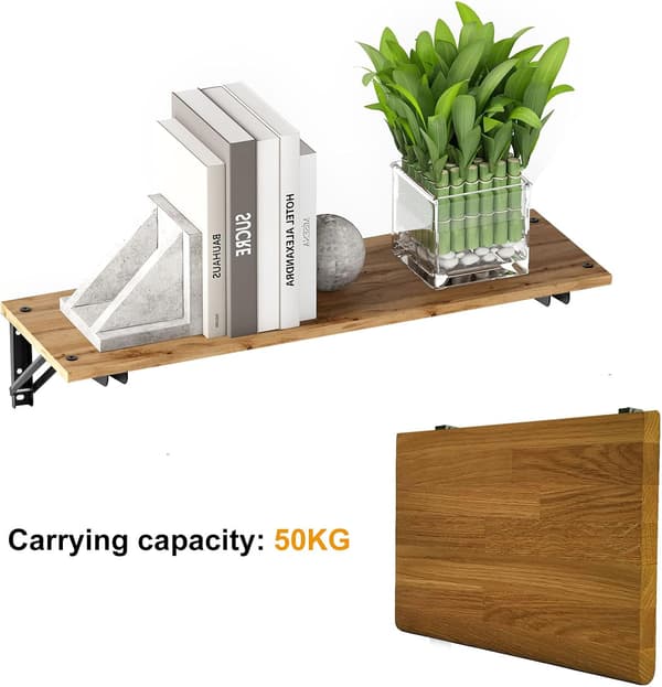 2 stk. foldbare konsolholdere, 450 mm foldbar holder, foldbare hyldeholdere, sort jern, Payloa