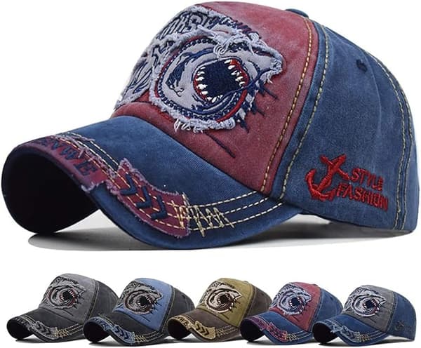 Herr Distressed Baseball Cap Snapback Trucker Hat Utendørs Sport Cap Unisex Snapback Vintage Trucker Cap, Rød