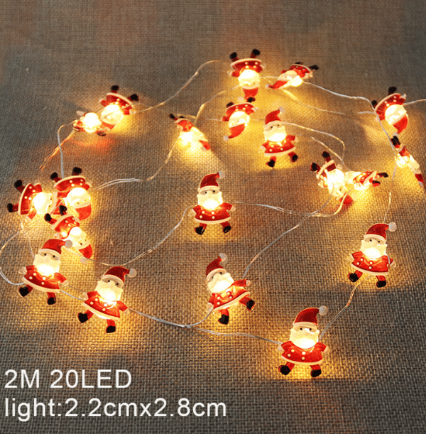Julebelysning med nisse, 2M 20 LED, Dekorative lys for jul