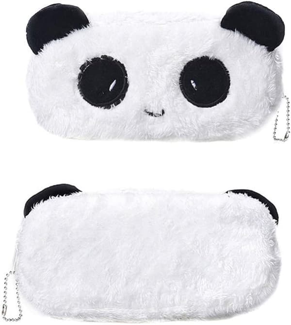 Söt Panda Pennfodral Tecknad Panda Pennväskor Plysch Studenter Pennväskor Bärbar Pennfodral Chic Växelficka för Elever Personal Flickan Användning