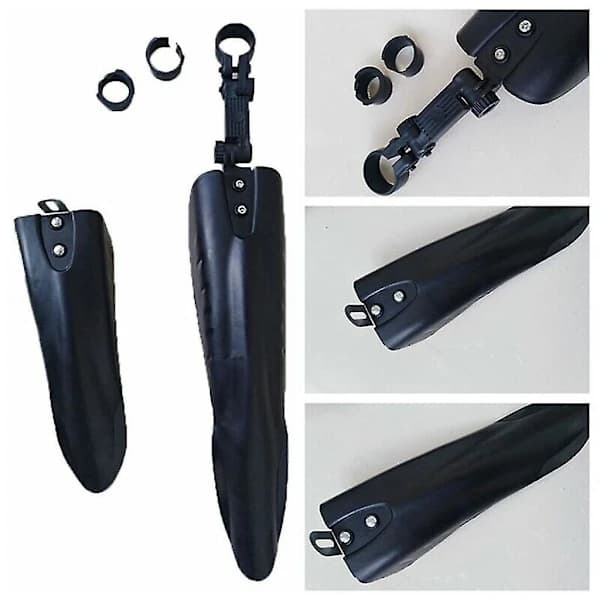 Universal Bicycle Mudguard Set Full Coverage Thickened Wide Plastic Fenders For Most Bikes Black