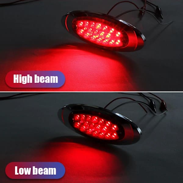 4x Røde 18-LED sidemarkeringslys lastebil tilhenger bobil posisjonslys vanntett 12V