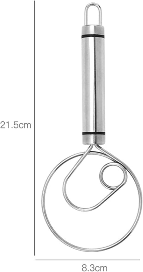Danish Dough Whisk Hand Bread Mixer Stainless Steel Baking Accessory Hand 1 Dutch Bread Whisk for Cake Pastry Biscuit Pizza