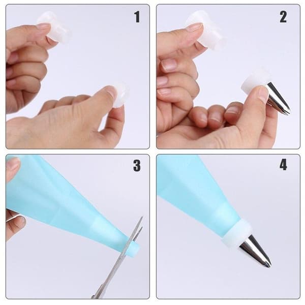Piping Tip Set - 27 Piping Tips, Piping Bag & Coupler - Baking Tools Pink Pink Rosa